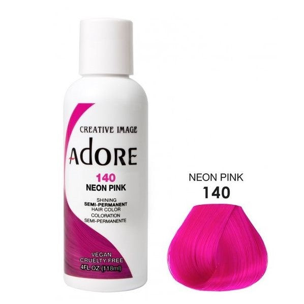 Adore półprzepustny kolor włosów 140 Neon różowy 118 ml