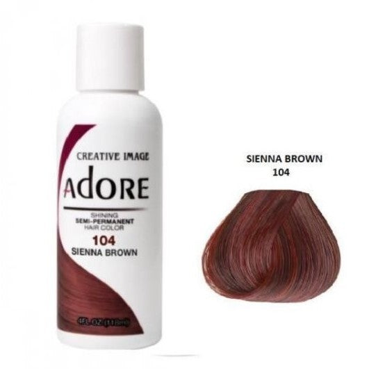 Adore półprzezroczysty kolor włosów 104 Sienna Brown 118 ml