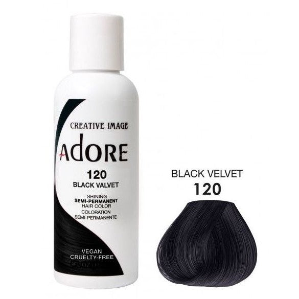 Adore półprzezroczysty kolor włosów 120 czarny aksamit 118 ml